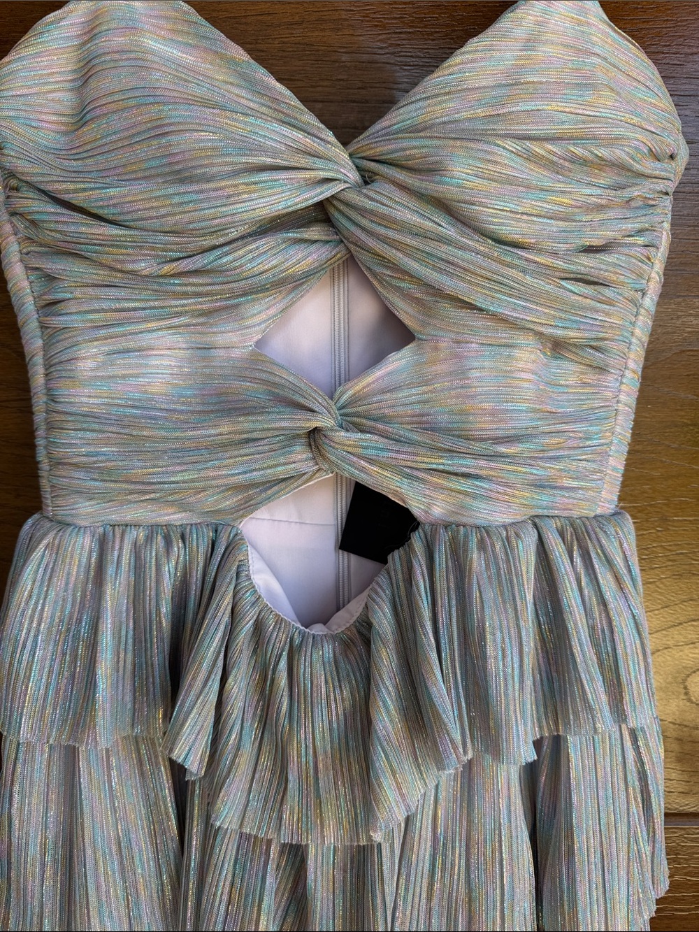 Gianni Bini Pastel Multicolor Strapless Ruffle Maxi Dress - Picture 2 of 11